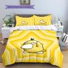 Psyduck Pattern Bedding Quilt Set  Home Decoration  Gift (1 * duvet cover + 2 * pillowcase  without core).xwn
