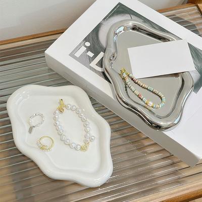 Modern Jewelry Dish Minimalist Key Dish Vanity Jewelry Holder Tray Desktop Organizer for Keys Earphones Watches Entryway Bedroom