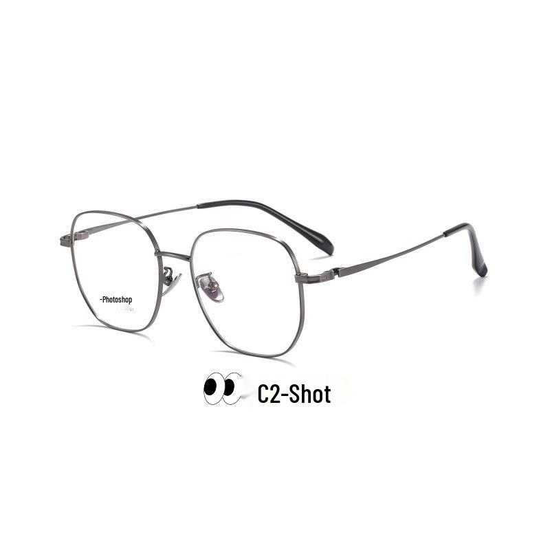 Keming Danyang Retro Eyeglass Frames: Large, Slimming, Unisex, Anti-Blue Light, Titanium, 3127