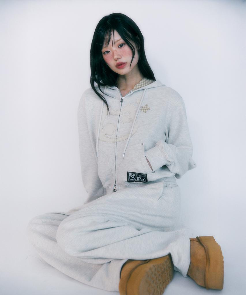 LMR Star Applique Point String Sweatpants Oatmeal