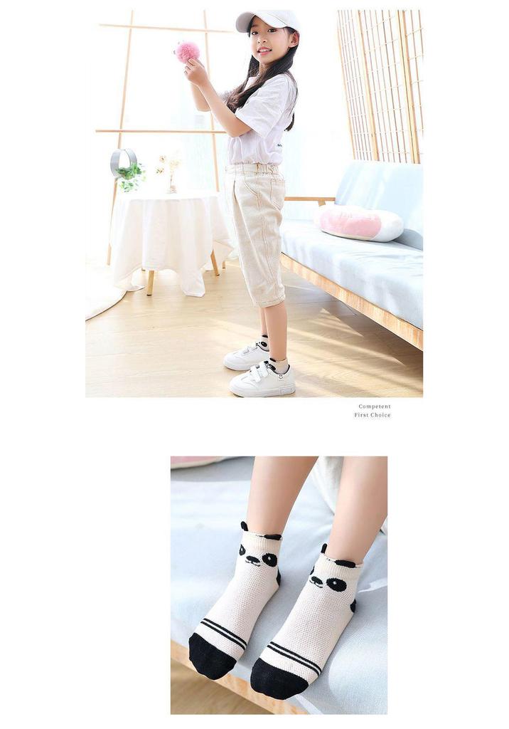 Breathable Cotton Mid-Calf Socks for Kids (1-15 Years), Anti-Odor, Cute Design for Boys and Girls, Ideal for Spring and Autumn.