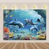 Marine Life Exploration Ocean Theme Series Birthday Party Decoration Background Cloth Gift Underwater Banner Photography Studio