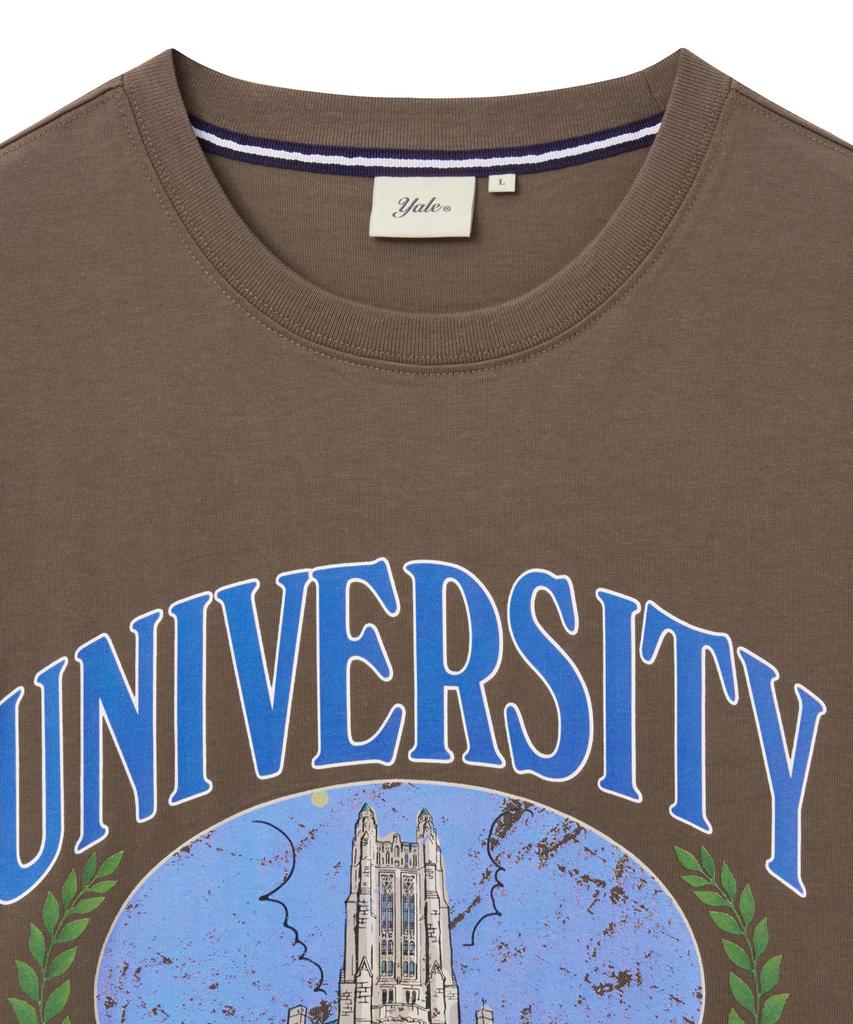 YALE Harkness Tower Graphic T-Shirt_Brown