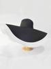 Cappello da Sole da Donna in Paglia con Tesa Extra Larga e Calotta Rotonda, Pieghevole, Monocolore, Cappello da Spiaggia