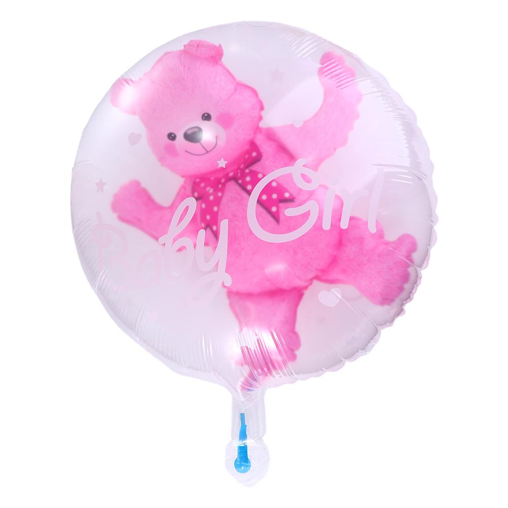 

Baby Shower 24inch Transparent Baby Boy Girl Foil Double Bubble Globos Balloons Party Supplies Bear 10inch рожевий