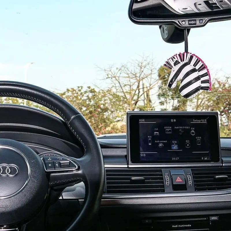 Zebra Head Bag Pendant, Premium Zebra Pendant, Sheepskin Leather Hand-sewn Pony Car Pendant, Bag Charm