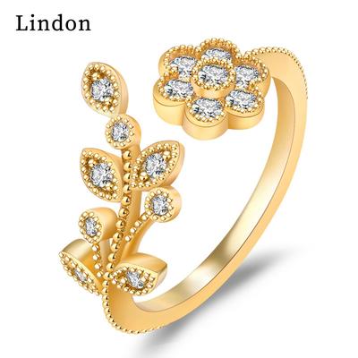 Lindon Classic Copper Alloy Zirkónový prsteň Dámske šperky Svadobný darček na párty