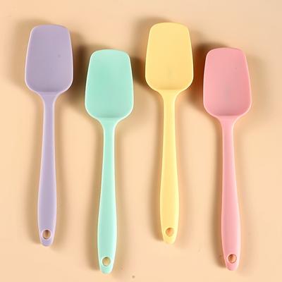 1pc/2pcs, Silicone Spoon Spatula 8.27inch, T Shovel, Scraping Spoon, High Temperature Resistant Spatula, Kitchen Baking Tools