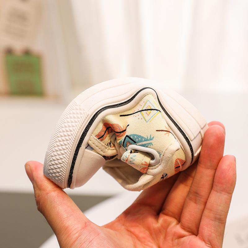 Leinenschuhe mit weicher Sohle für Kinder 2024 Herbst Neu bedruckt Babylaufschuhe Lässige Mädchenschuhe Jungen Sportschuhe Kinderschuhe Mädchenschuhe