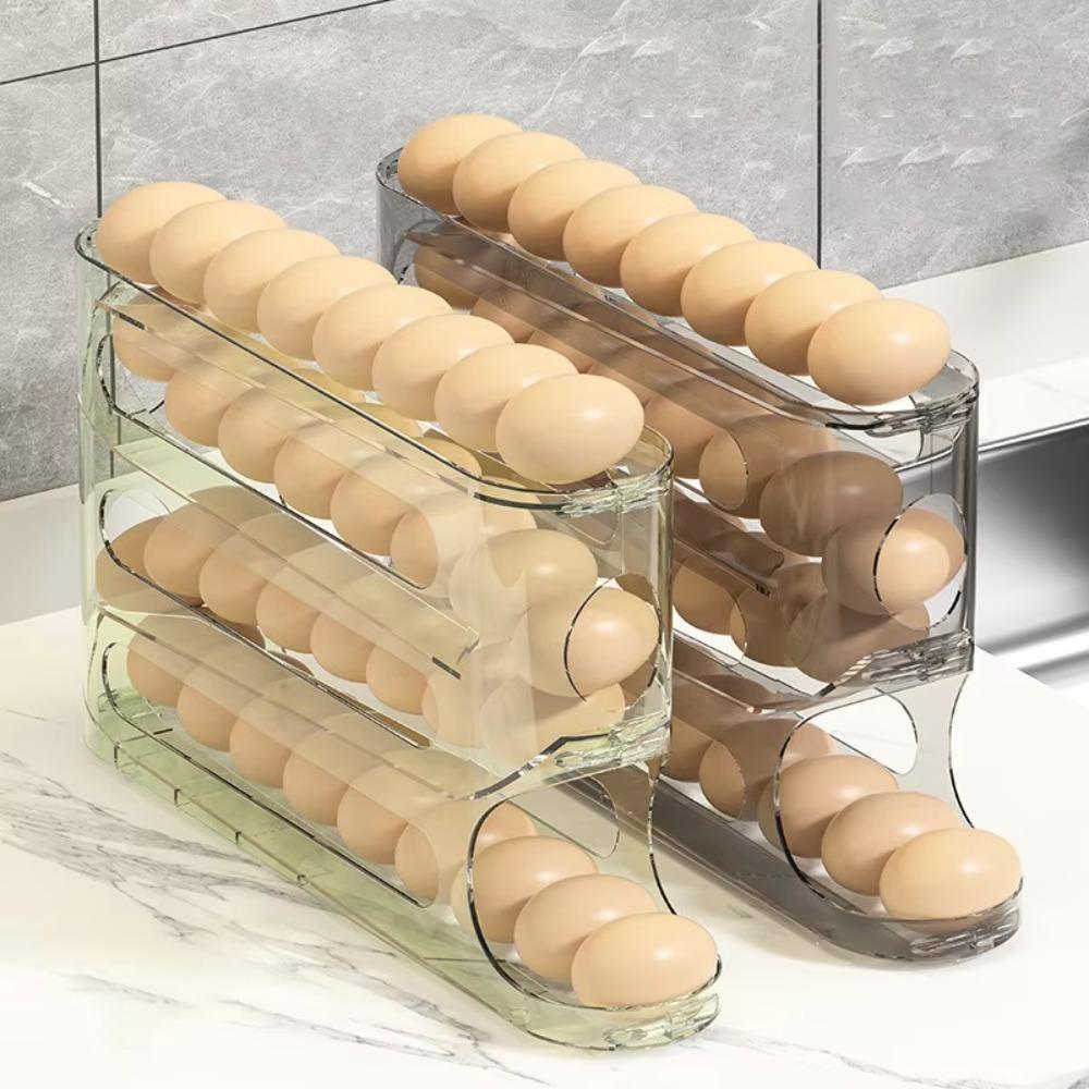 

Large Capacity Egg Storage Box Transparent 4-layer Ladder Egg Box Kitchen вершковий