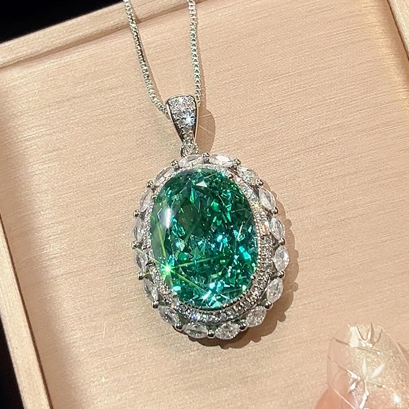 Jewelry Copper Bottom Gold-Plated Simulation Bird'S Nest Chepala Green Temperament Set 15 * 20-10 * 12