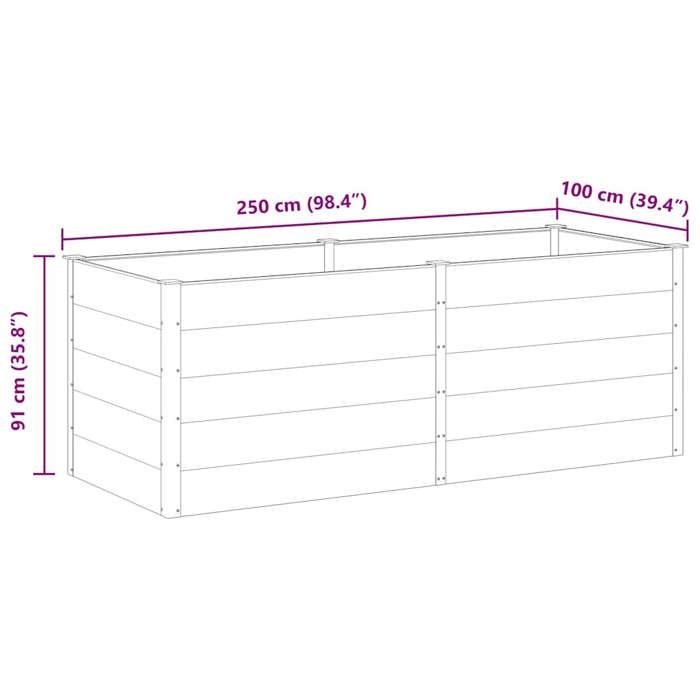 Jardinière 250 x 100 x 91 cm WPC Gris