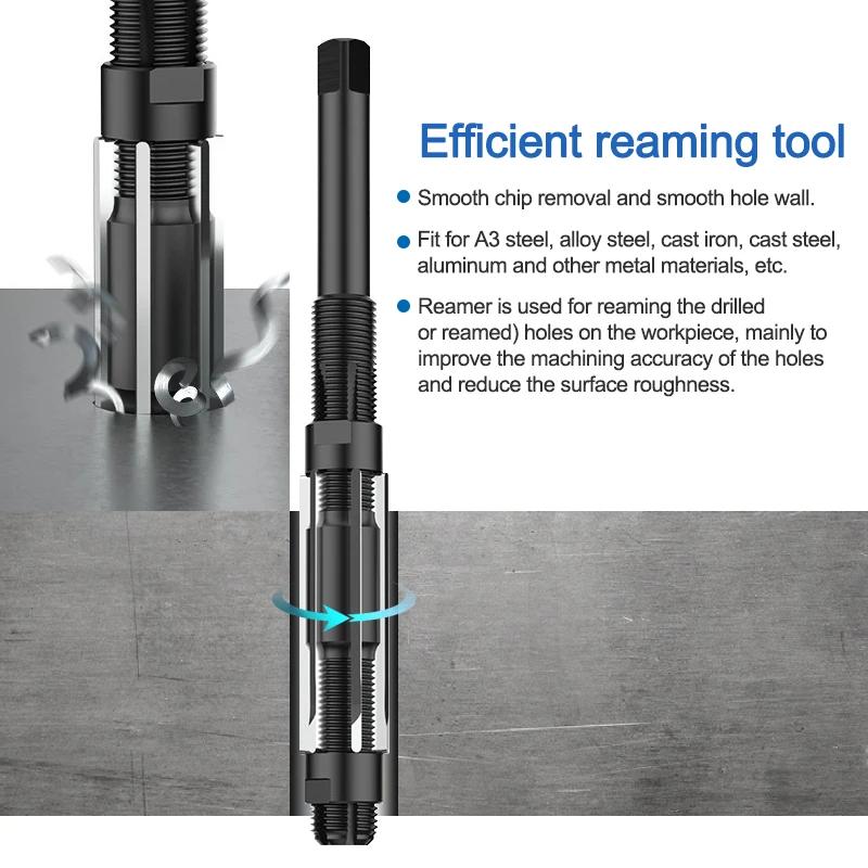 HSS Adjustable Manual Reamer 6-84mm, Used for Manual Reaming and Precision Cutting Tool Hand Tools