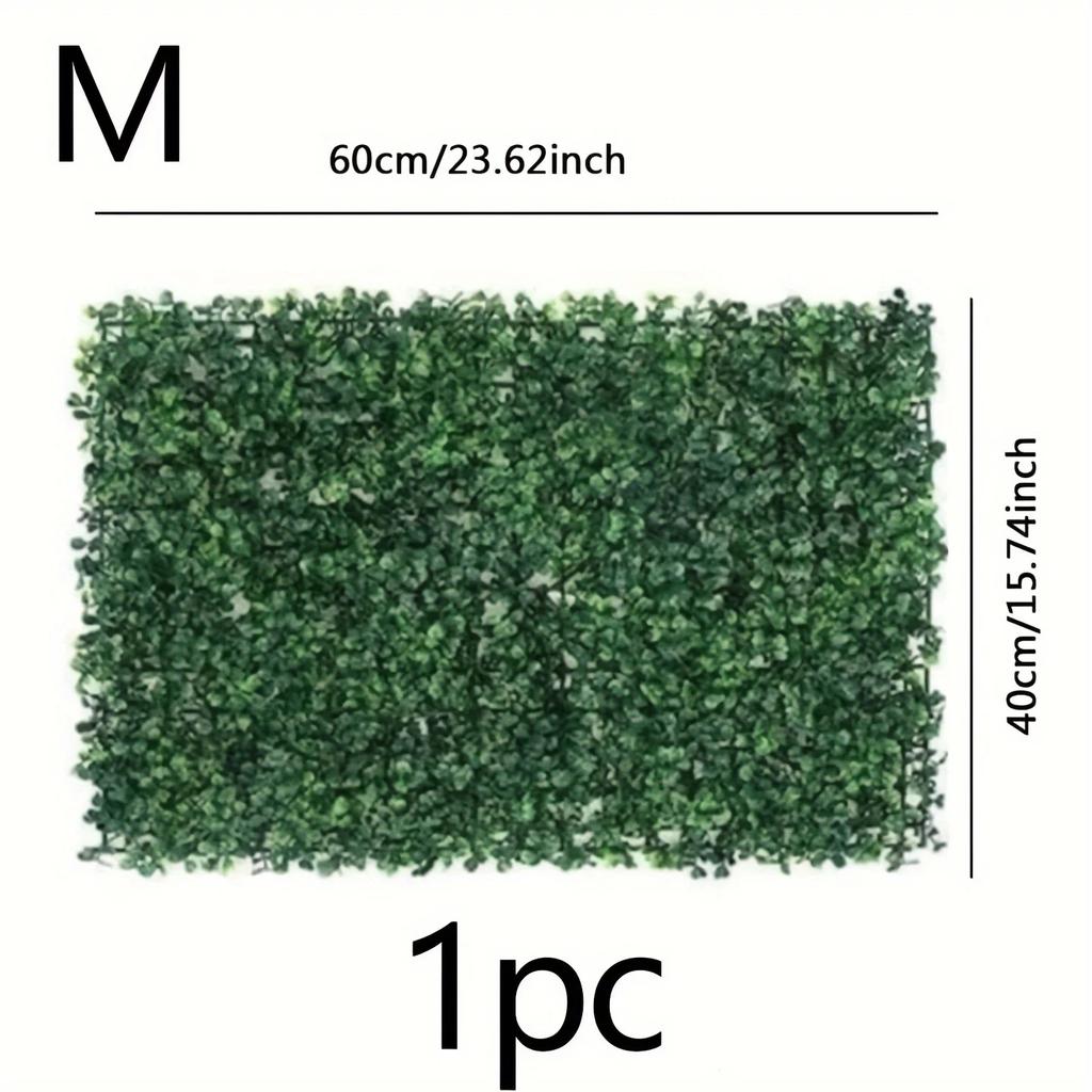 1pc/2pcs Artificial Plant Walls Foliage Hedge Grass Mat Greenery Panels Fence Home Decor Fake Plants Garden Simulated Lawn