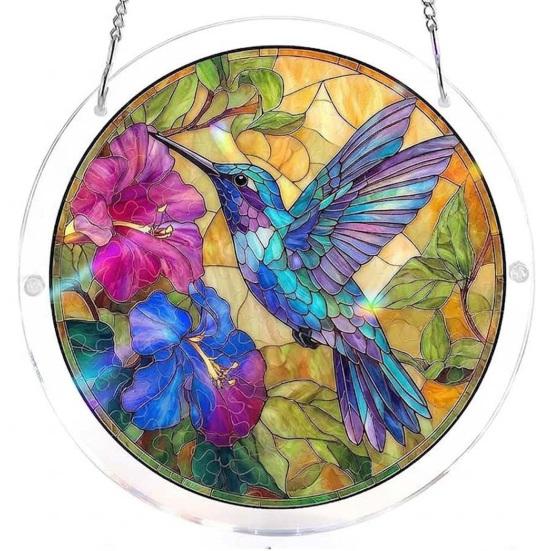 Acrylic Puzzle Suncatcher, Stained Glass Window Hanging Ornaments, DIY Jigsaw Puzzle Sun Catcher Kit for Home, Garden Decor, Gift for Women,