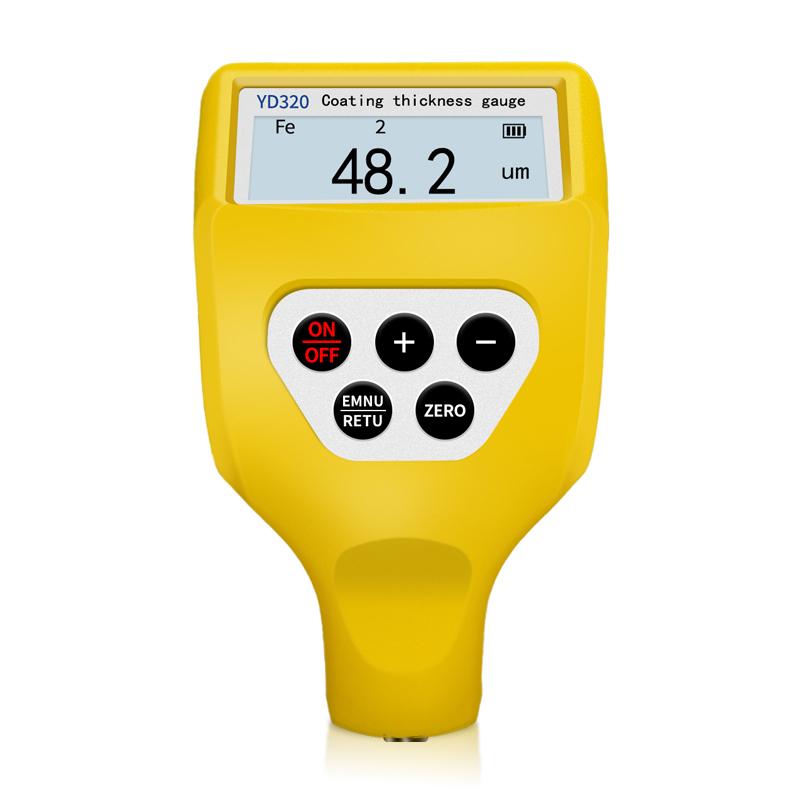 YD320 Factory Hot Sale Paint Thickness Gauge Plastic Glass Ceramic Metal Steel Plate Stainless Steel Pipe Wall Thickness Tester 0-2000μm жёлтый