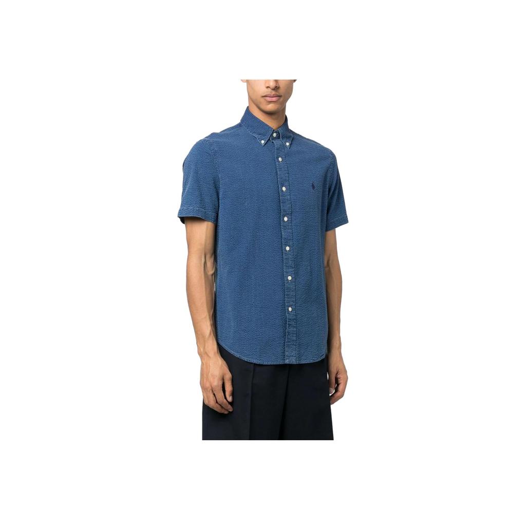 Polo Ralph Lauren Ss23 Solid Color Polo Shirt Men Shirts Indigo 710906575-002
