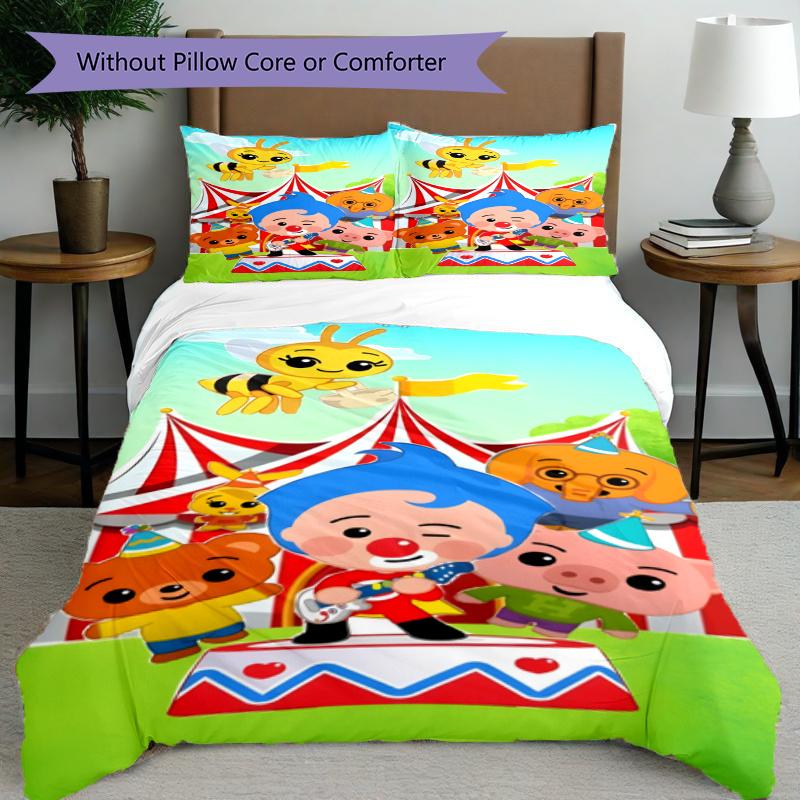 3pcs Duvet Cover Set (1*Duvet Cover + 2*Pillowcase, Without Core), Plim Plim Print Bedding Set, Bedroom Decor, All‑Season, Gift