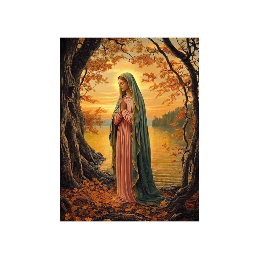 ציור קנבס דתי נוצרי של ישו ומרים הבתולה, לב קדוש, פוסטר אמנותי של ישו הילד הקדוש הקתולי, עיצוב בית נוצרי