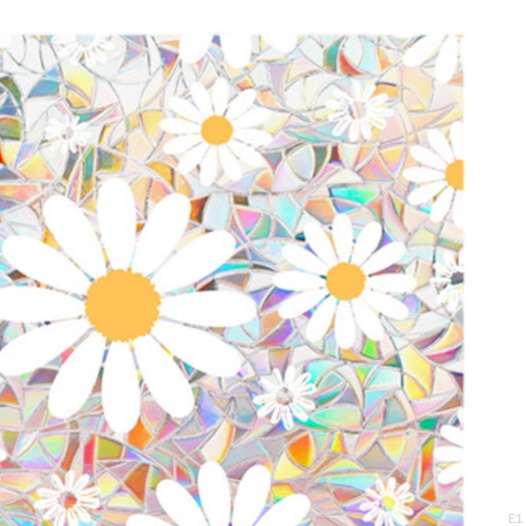 Daisy Flower Static Cling Film for , Nonadhesive Glass Decal Home Decor