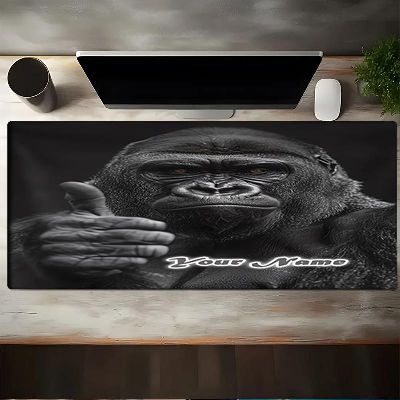 1PC Custom Name Gorilla Power Pose Mouse pad, keyboard and mouse desk pad, for computer notebook  Birthday Gift For Any Room Or Office