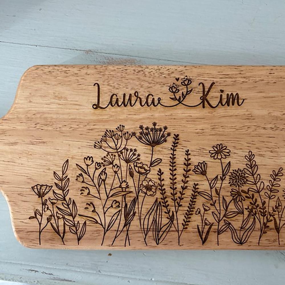 Custom Wedding Couples Cutting Board Newlywed Bridal Shower Engagement Housewarming Gift Engraved Bamboo Board Kitchen Decor