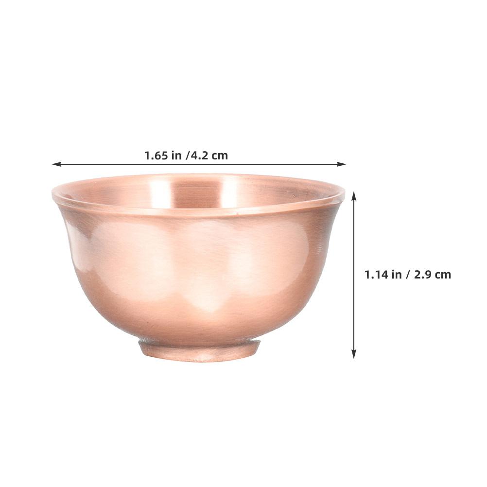 2Pcs Chinese Tea Bowls Vintage Copper Metal Kung Fu Tea Cups Traditional Sake Wine Drinking Cups for Collection