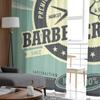 Barber Shop Retro Poster Design Template Tulle Sheer Curtains for Living Room Bedroom Kitchen Decoration Voile Organza Curtains