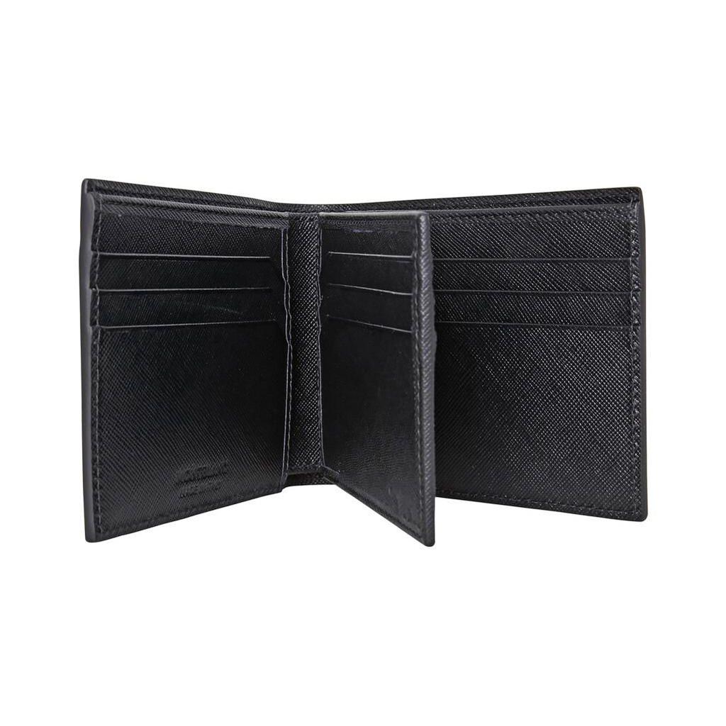Montblanc Artisan Series 6 Card Slots 2 Bill Compartments 4 Insert Pockets Grain Leather Card Holder Wallet Men Wallet Black MB113209