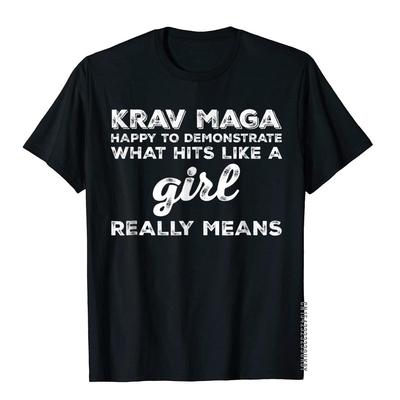 Krav Maga Gerne Zeigen Was Wie Ein Mädchen Schlägt T-Shirt Beliebte Herren-T-Shirts Baumwoll-Tees Normal