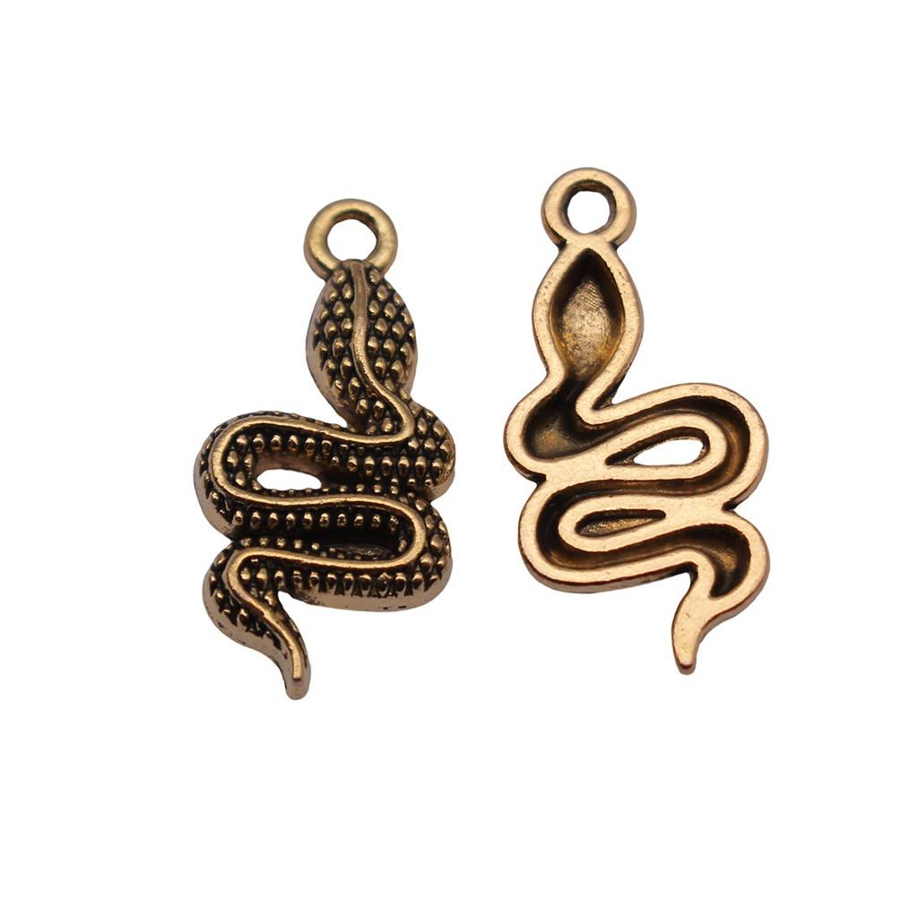 Cobra Snake Charms Antique Bronze Silver Pendants For DIY Bracelet Necklace Jewelry