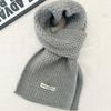 Autumn and Winter Solid Color Coarse Needle Knitted Scarf, Thickened Soft Waxy Warm Wool Scarf Women's Simple Long Scarf