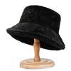 Faux Fur Winter Bucket Hat For Women Solid Warm Female Cap Outdoor Sunscreen Sun Fisherman Hat Lady Cap