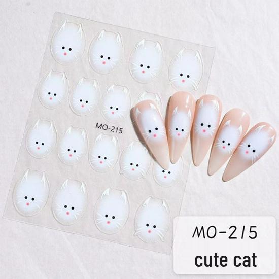 Xiaohongshu Süße Katzen-Nagelkunst-Aufkleber - Süßes und farbenfrohes Design