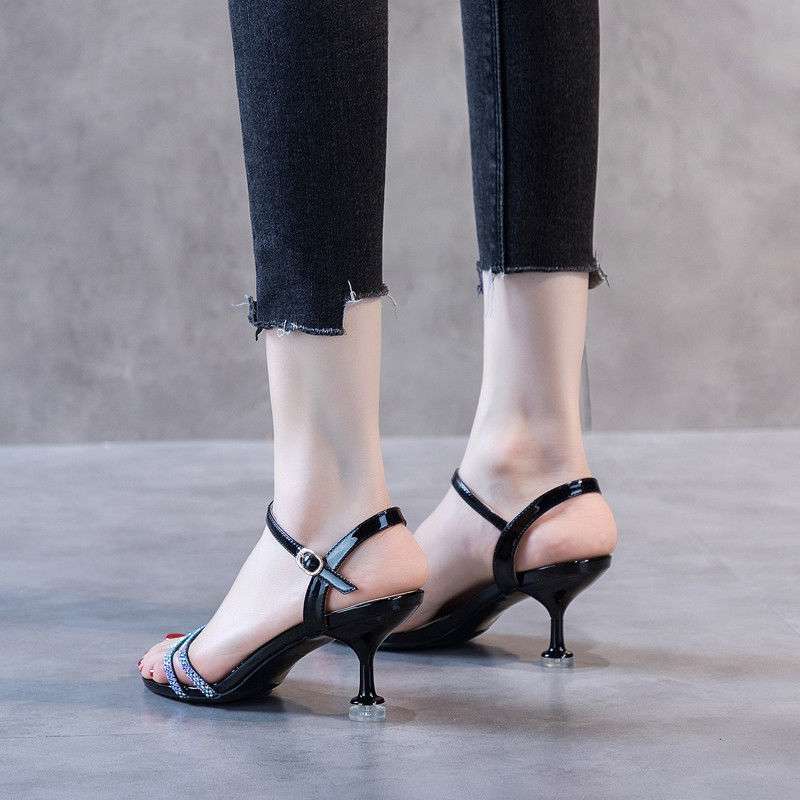 Sandals Women's High Heels Stiletto 2025 New Trendy Fashion Wear Thin Sexy Fairy Style Middle Heel Ins