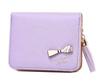 Fair Fairy Women's Bifold PU Leather Mini Wallet with Ribbon, Cute Gift, 151124 (Lavender)