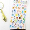 6Sheets Gold Foil Embossed Sticker Clear Cartoon PVC Resin Decorative Sticker for Journal Notebook Scrapbooking Supplies