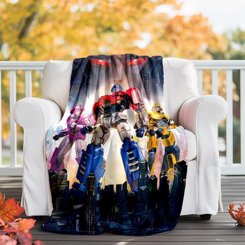Bumblebee and Optimus Prime1 printed throw blanket—lightweight,soft,warm;versatile blanket for all seasons—perfect as &air-conditioning throw,nap blan