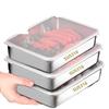 Quadratische Platte aus Edelstahl mit Deckel, rechteckige Pfanne zur Lebensmittelaufbewahrung, kommerzielles Geschirrtablett, großer erfrischender Lunchbox-Behälter