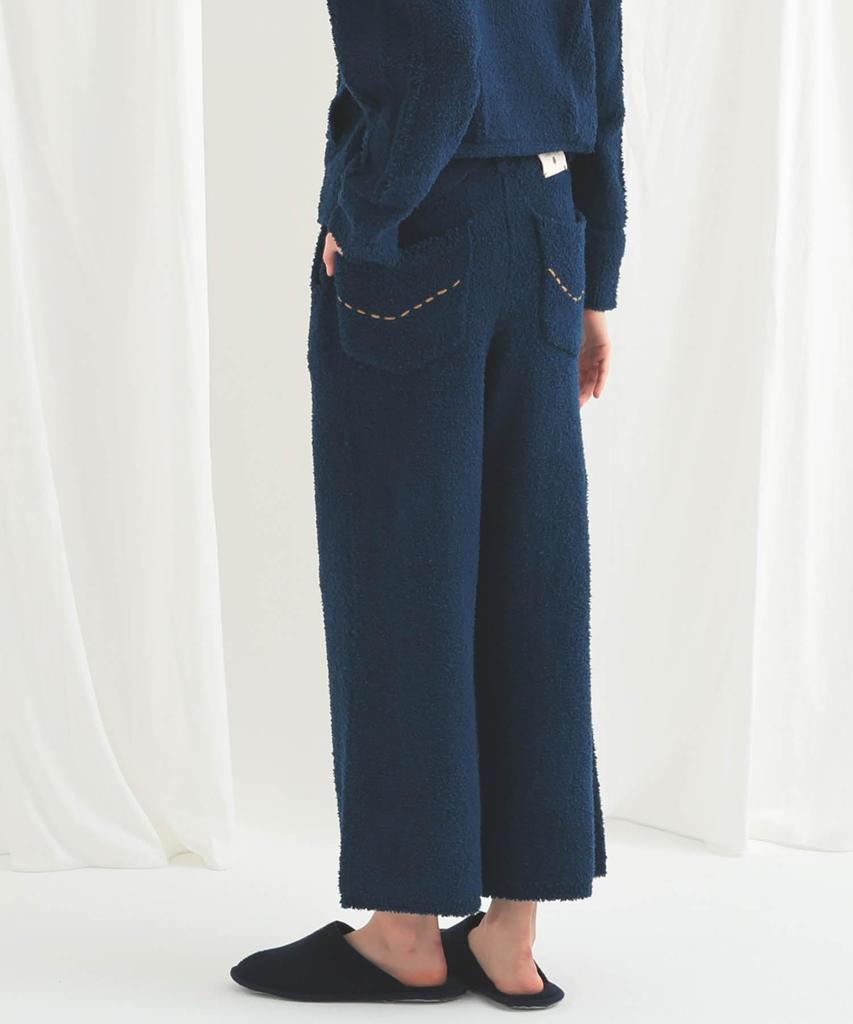 Narue Mole Knit Fluffy Denim Pajama Blue Women's Pants,
