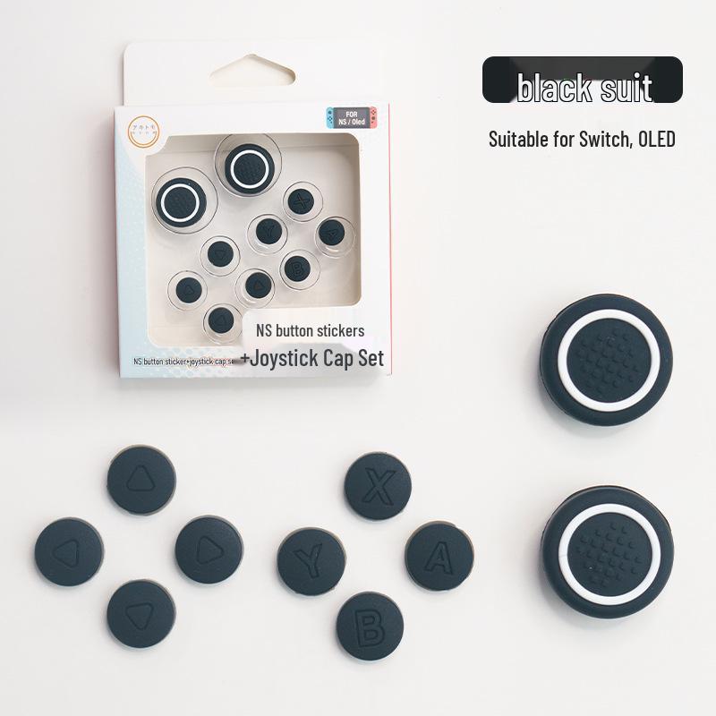 Switch Silicone Keycap - Directional Joystick Cap and Colored Button Sticker for Joy-Con