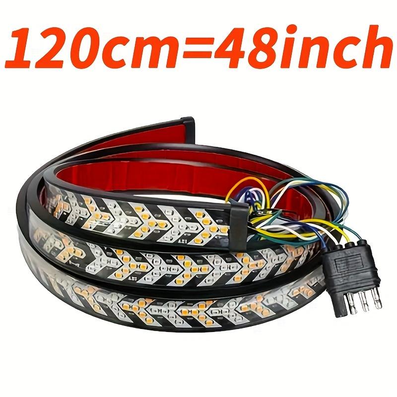 12V Car Brake Turn Light Signal Flexible RV SUV LED Strip Rear Tail Reverse Double Flash Lights for Pickup Trunk Cargo Jeep