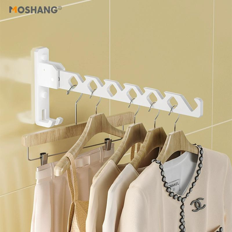 

Настенная складная сушилка для одежды - Без сверления, для использования в ванной/на балконе, Невидимая комнатная вешалка.