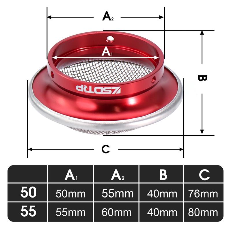 ZSDTRP 50/55mm For PWK 21-34mm Carburetor Modified Motorcycle Air Filter Cup with Stainless Steel Net Wind Cup