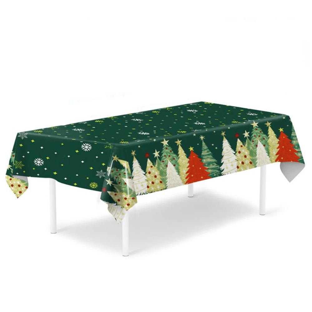 Plastic Table Cover Disposable Party Tablecloths Retro Christmas Tablecloth  Christmas Decoration