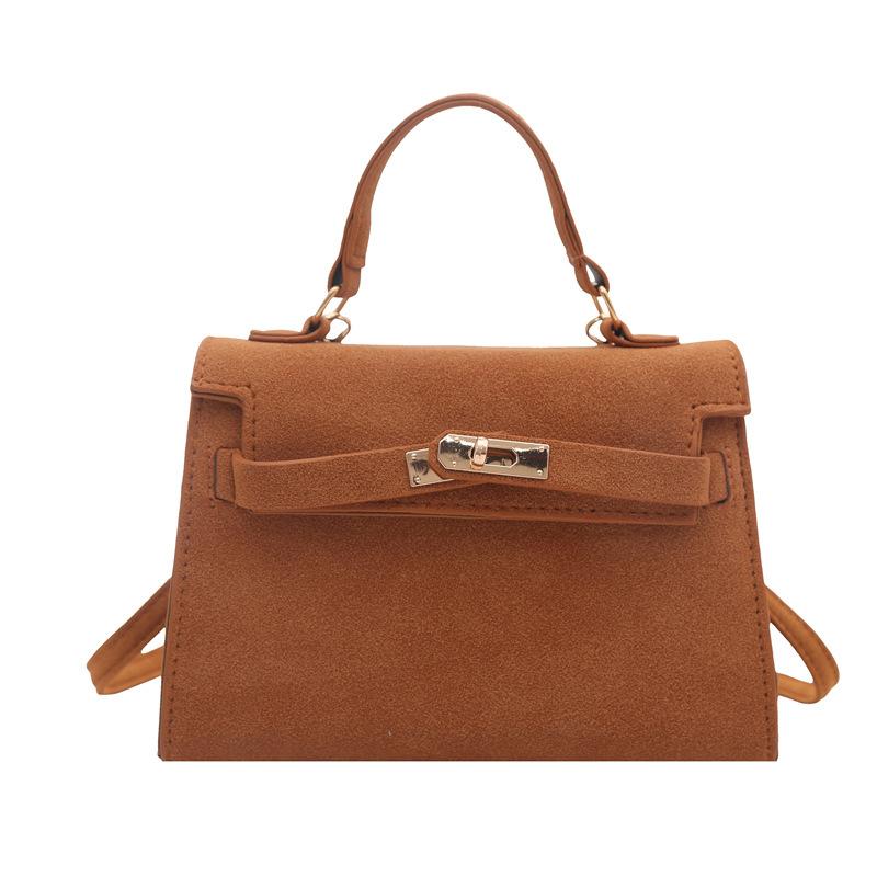 Портативная женская новая версия модная простая наплечная маленькая квадратная сумка премиальная текстура сумка-мессенджер коричневый