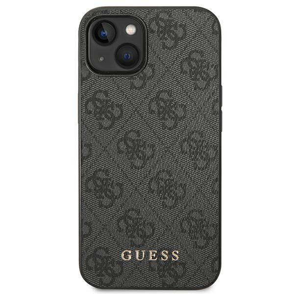Guess Guhcp14Sg4Gfgr Iphone 14 / 15 / 136.1 Szary/Grey Twarde Etui 4G Metalowe Złote Logo