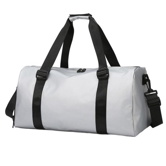 

Unisex Duffle Bag Waterproof Gym Tote with Shoe Compartment Wet Pocket Carry on Weekender Duffel for Men Women Sports Travel Fitness серебряный