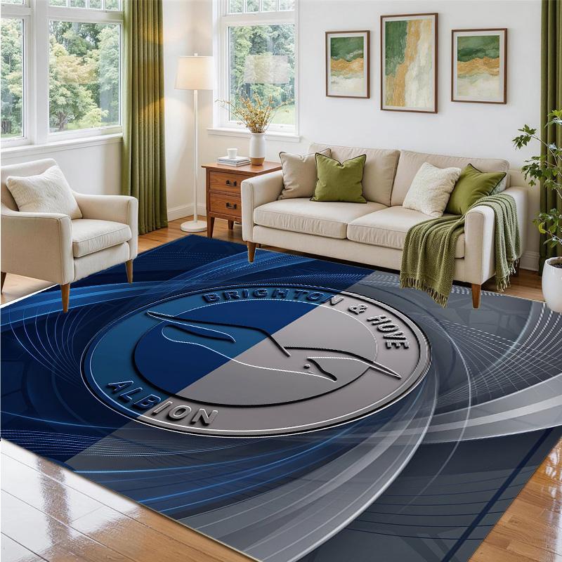 Brighton & Hove Albion Football Design Crystal Velvet Rug Soft Decorative Mat for Bedroom Entrance
