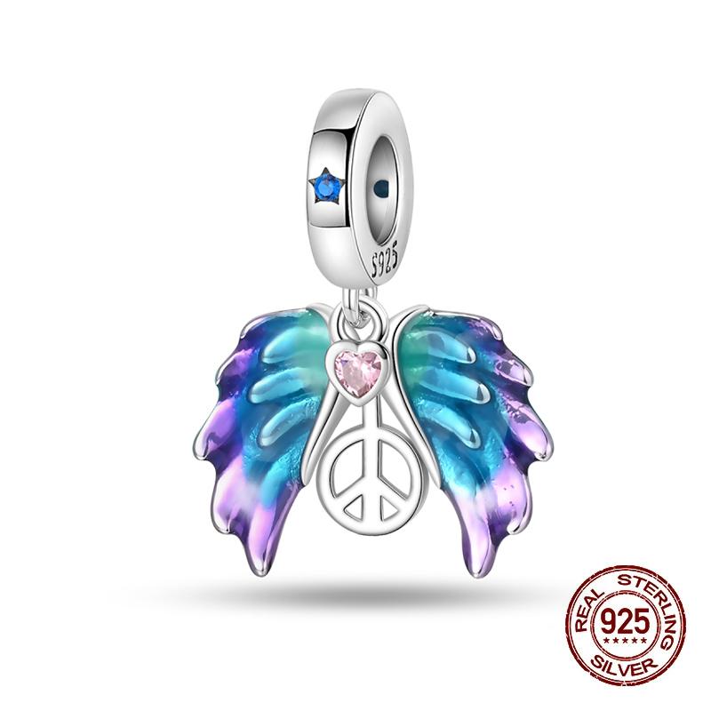 Compatible With 3MM Authentic Bracelets copper Colorful Dragonfly Flower Gem Butterfly Charm Bead Charms Bead Charms Fine Do It Yourself Jewellery Mak